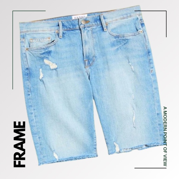 Frame Denim Other - FRAME Men's Cut-off Straight Fit Denim Shorts - 34